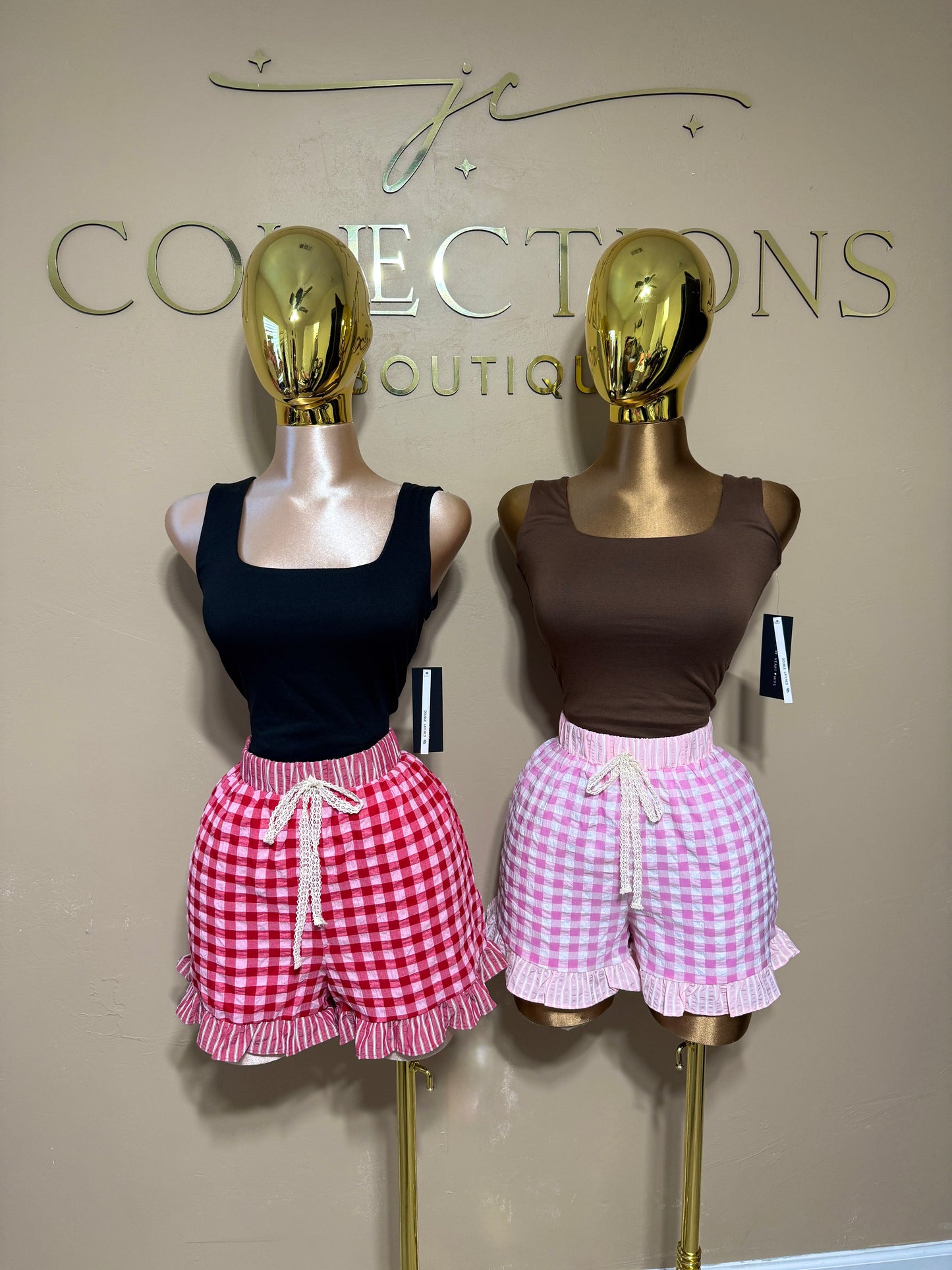 Pink ruffle shorts