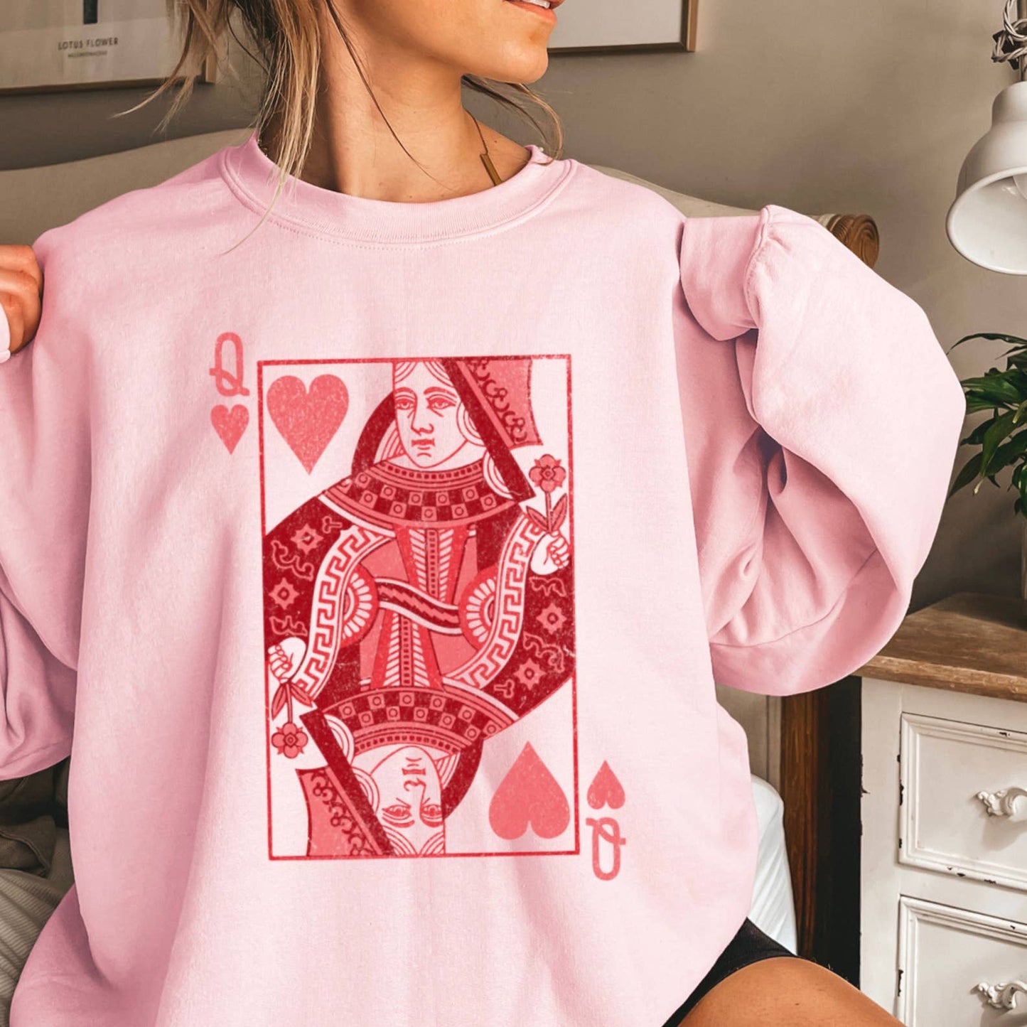 Queen Of Hearts Crewneck Sweatshirt